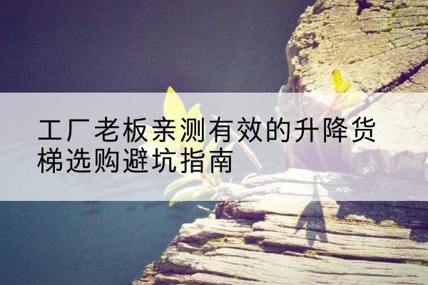 沁水升降货梯怎么选-工厂老板亲测有效的升降货梯选购避坑指南