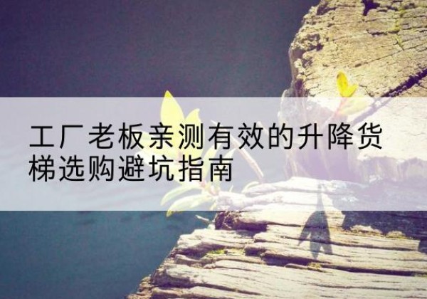 沁水升降货梯怎么选-工厂老板亲测有效的升降货梯选购避坑指南